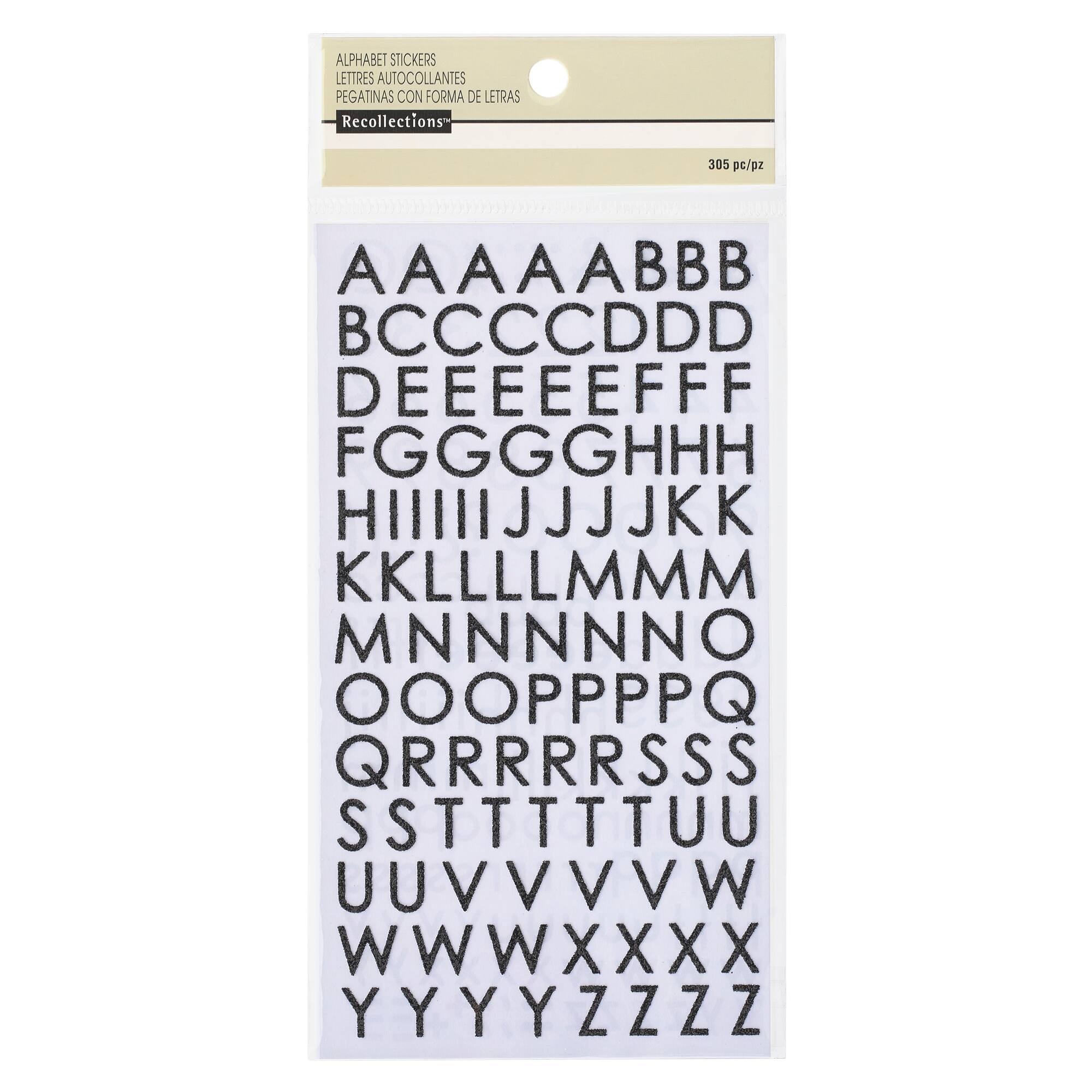 12 Pack: Glitter Block Alphabet Stickers by Recollections